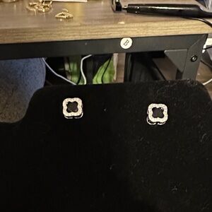 Source Unknown Silver Square Earrings